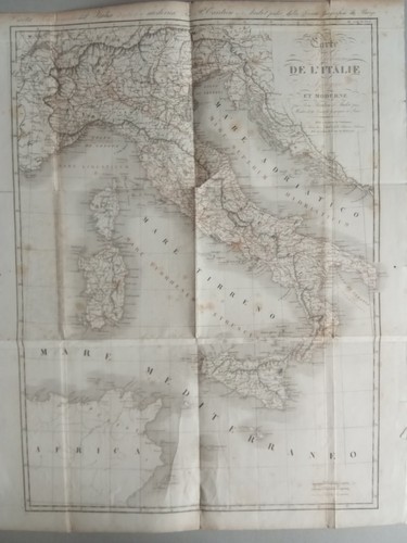 Rare carte italie 1850 - italie, ca