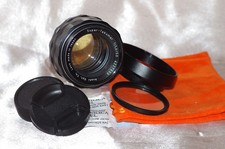 REMARQUABLE objectif M42 50mm f1,4 TAKUMAR bouchon, filtre, pare-soleil, housse