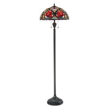 Lampe Sur Pied Tiffany En Verre Métallique Bronze H 157,5 Cm Lumière De Salon