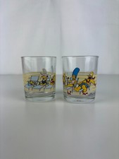 Ancien Lot de 2 Verres  Transparent The Simpsons 2018 Coudene Matt Groening