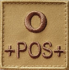 ECUSSON O+ SABLE AVEC SCRATCH GROUPE SANGUIN DESERT O POS POSITIF INSIGNE PATCH