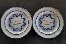 Assiette Parlante Ancienne Moustiers ? XVIIIeme XIXeme Faience  À Identifier 