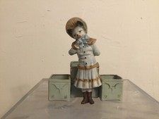 Yd#Chat salière,moutarde,BISCUIT PORCELAINE POLYCHROME FIN XIXe SAXE,SITZENDORF.