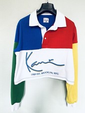 Polo KARL KANI cropped signature Stripe Rugby - Taille M