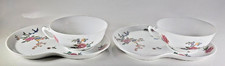PORCELAINE de LIMOGES LANTERNIER PAIRE D'ANCIENS DÉJEUNERS TASSES à CHOCOLAT THÉ