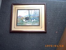 tableau scene de chasse au sanglier signé par vincete roso