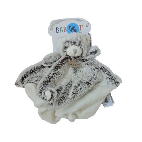 Doudou ours plat blanc - ours,