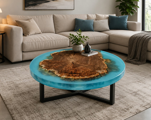 Table basse ronde - en, résine