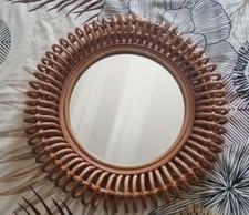 Miroir Holeil rond et en rotin