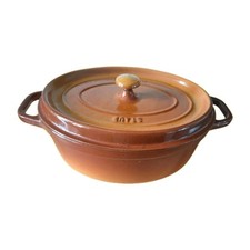 Cocotte en fonte émaillée STAUB 29 cm, made in France caramel  Ombre Vintage 