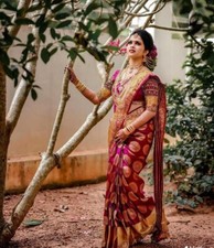 Femme Sari Bollywood Designer Soie Chemisier Du Sud Vêtement Fête Indien / L