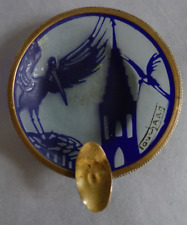 Coupelle cendrier en verre dégagé à l'acide à décor alsacien signée Touchard