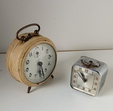 Horloge de table - Bayard - Acier - 1940-1950 - Lot de 2 réveils anciens