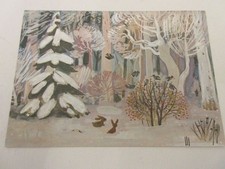 CP CARTE POSTALE TABLEAU POLOGNE VOEUX Maria MACKIEWICZ FEERIE HIVERNALE