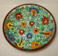 CERART MONACO PLAT CREUX DECOR "FLORAL" FOND BLANC. MULTI CHROME A LA POINTE. 