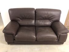 lot 2 canapes cuir marron chocolat en cuir buffle 3 places et 2 places