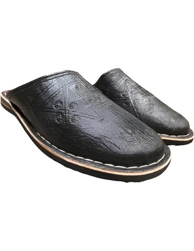 Babouches cuir bout rond - babouches, en