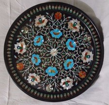 12 " Noir Marbre Plaque Demi