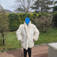 Veste véritable Renard Blanc pleine peau