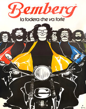 Affiche mode moto italienne rétro 1960 René Gruau 12X16/16X20/18X24/24X36