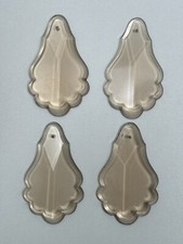 Lot de 4 Pampilles Gouttes en Cristal Moulé Jaune Ambré pour Lustre.