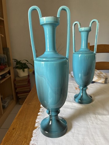 Amphores vases turquoise - vases,