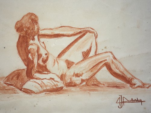 Femme nue allongee dessin - allongee,