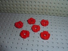 6 x LEGO Red round plate Réf