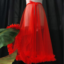 Femme Lacet Maille Jupe Portefeuille sous-Jupe Paréo Plage Transparent Ruche Fin