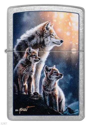 Zippo wolf family by mazzi - zippo,