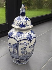 Vase pot couvert Delft