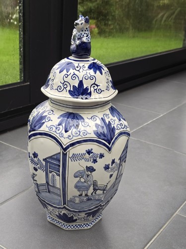 Vase pot couvert delft - vase,