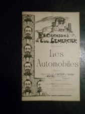 ANCIENNE PARTITION DE MUSIQUE - LES AUTOMOBILES - CHANSONS DE EUGENE LEMERCIER.