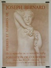 Bernard Joseph Pierres et marbres 1989 Affiche Originale Exposition Sculpture