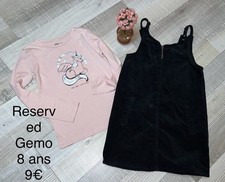 Gemo Reserved 8 Ans Fille : : Robe Velours Noire  + T Shirt Licorne Hiver TBE