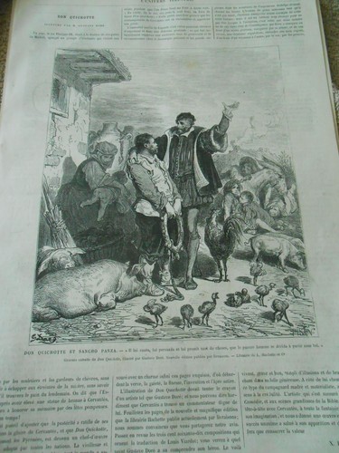 Gravure 1869 don quichotte - don,