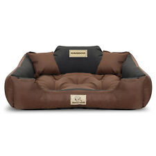 Panier niche lit pour chien confortable robuste et ergonomique couleur marron.