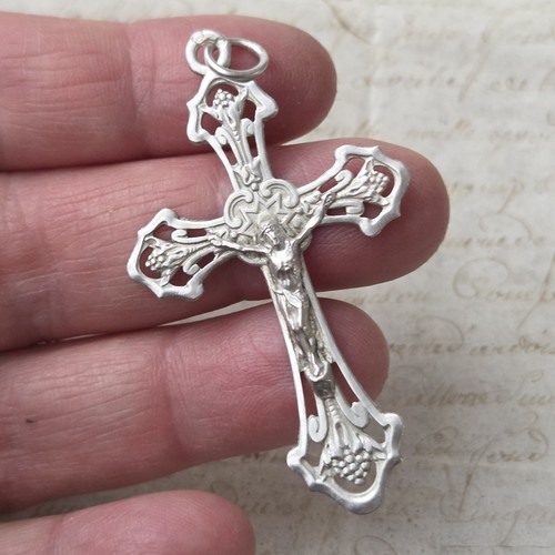 Pendentif croix argent fin - en,
