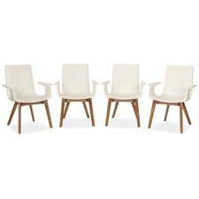 Ensemble De 4 Chaises Hülsta D27 En Cuir Crème
