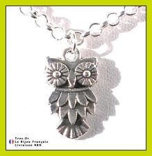 Collier Pendentif Chouette + Chaîne Jaseron Bijou Neuf Livraison 48H à Domicile