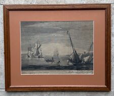Peter Monamy (1681-1749) Gravure Originale Epoque 18eme Marine Bateaux