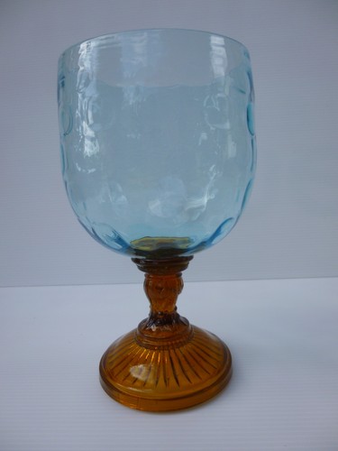 Grand verre bleu pastilles - bleu,