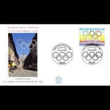 FDC n° 1802 - Pays olympiques. Albertville - Barcelone - 19/6/1992 Paris