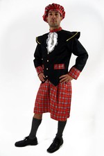 Costume Écossais Kilt Brave Highlander Homme Jupe Scots Rob Roy Plaid Gr. 48