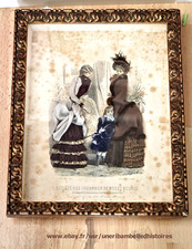 Gravure mode, Société des journeaux de mode réunis cadre verre, habillés tissu