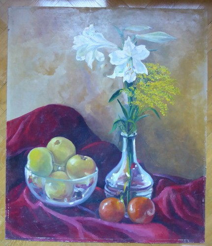 Vieux tableau huile peint - tableau, À