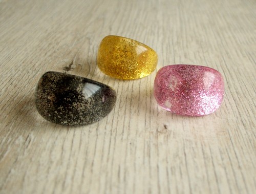 Bague large pourpre - bague, dorÉ