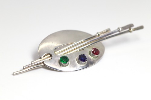 Broche argent 925 pinceau - argent,