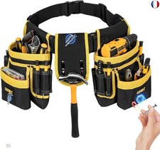 Ceinture Outils,Ceinture porte Outil mit 27 poches,Amovible et Réglable Sac à O