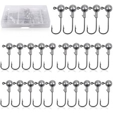 Lot de 30 hameçons de pêche en caoutchouc - Tête ronde plombée pour poissons ...